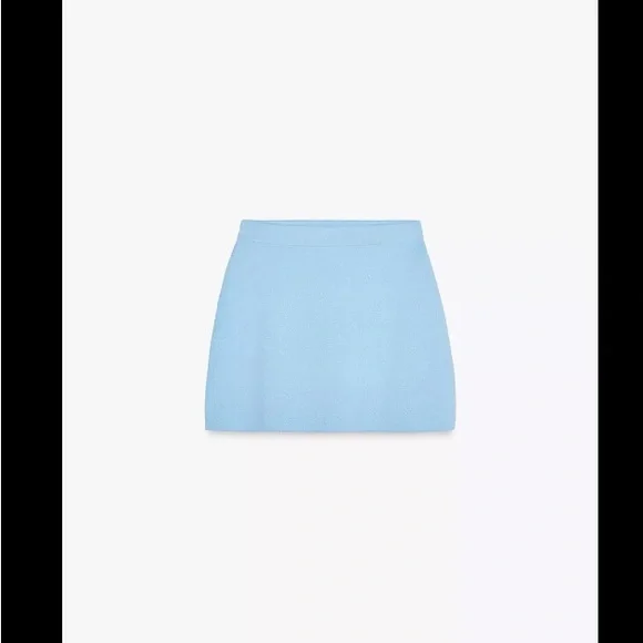 Zara Light Blue Mini Knit Skirt - Picture 1 of 1